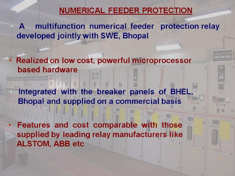 NUMERICAL FEEDER PROTECTION    A     multifunction  numerical